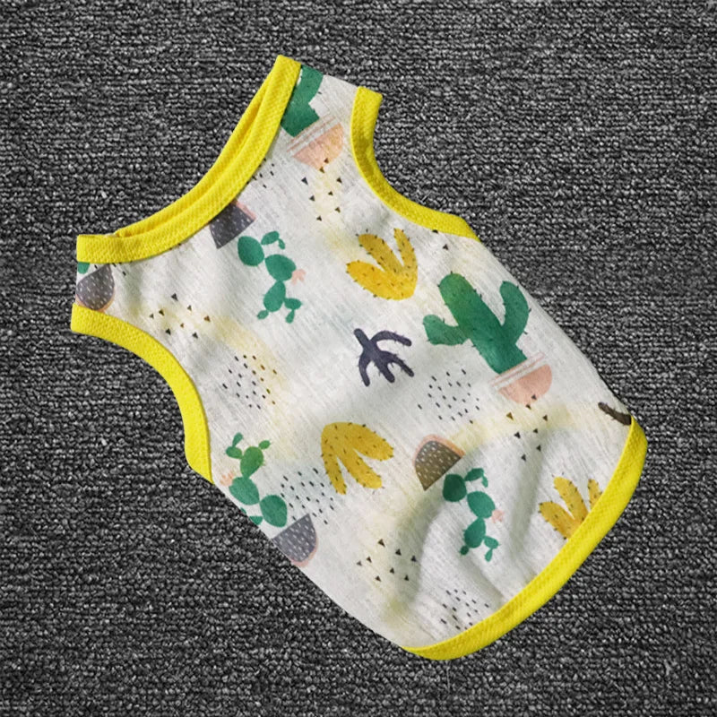 Summer Dog T-shirt Pet Clothing Chihuahua Clothes for Little Dog French Bulldog Printed Vest Pug Hoodie York Breathable Skirts
