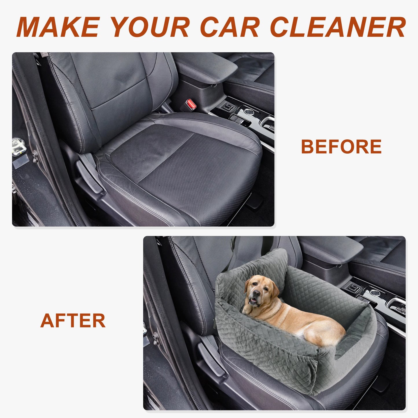 UXCELL Stylish Dog Travel Car Seat Casual Silod Dog Beds Mats Booster for Small Medium Dogs Safe Comfortable with Seat Belt