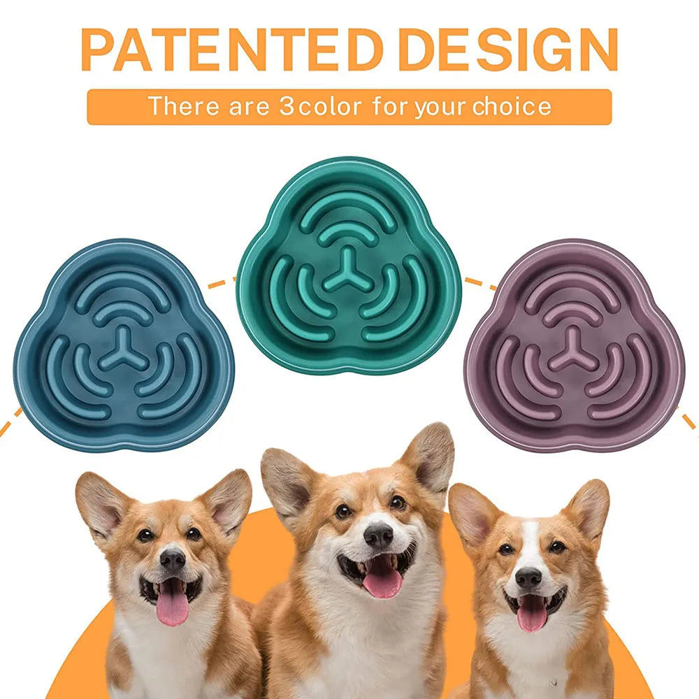 Dog Puppy Slow Feeder Bowl Non Slip Puzzle Bowl Anti-Gulping Dog Slower Food Feeding Dishes Pet Bowl for Large Medium Small Dogs