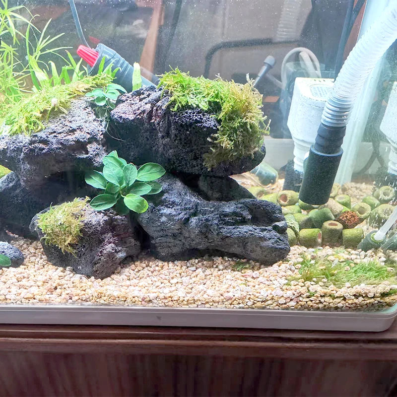 1pcs Natural Aquarium Decor Lava Stone Rockery Landscaping Fish Tank Microporous Volcanic Stone Porous Good for Plants Growth