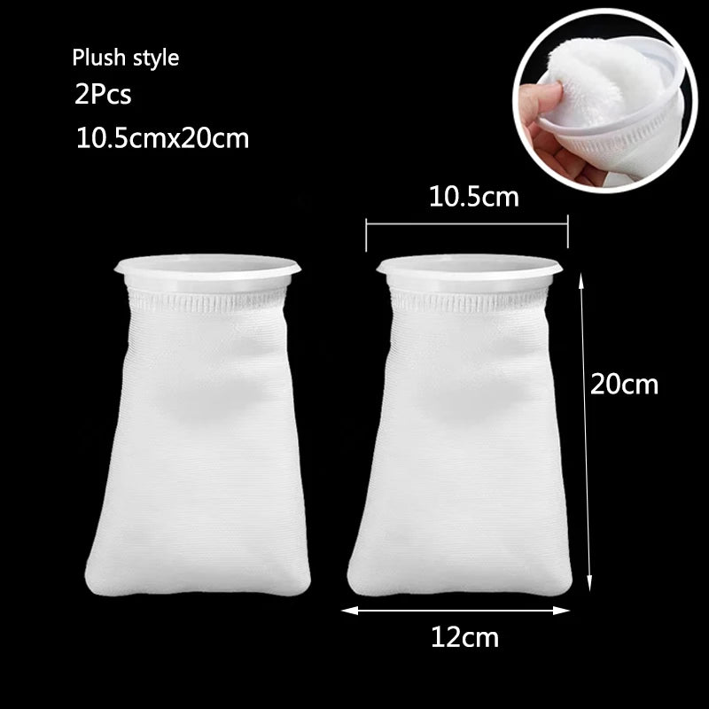 Aquarium Filter Bag with Frame Washable Reusable Mesh Foam Carpet Sock Drawstring Bag for Fish Marine Filtration System