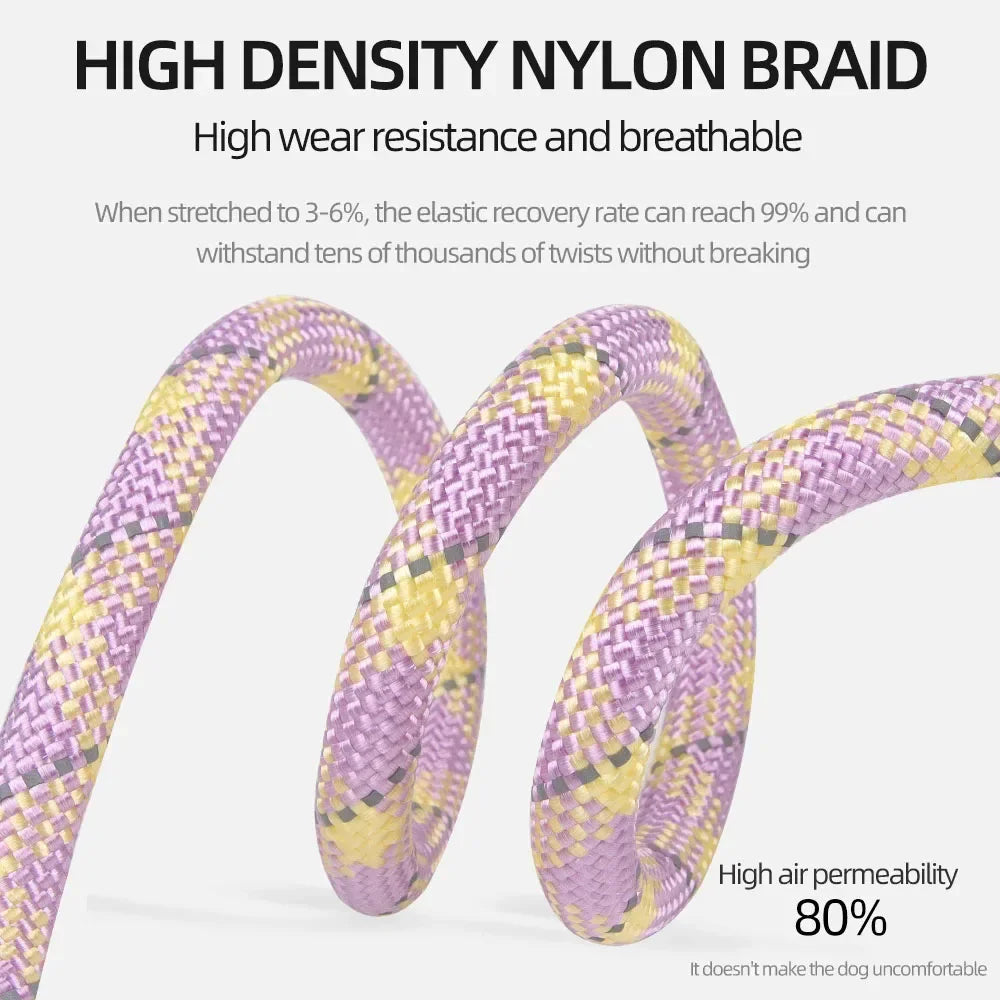 Dog Collar Dog Leash P Chain Slip Rope Leads Leash Pet Puppy Nylon Rope Adjustable Loop Collar Slip Lead for Training Large Dogs