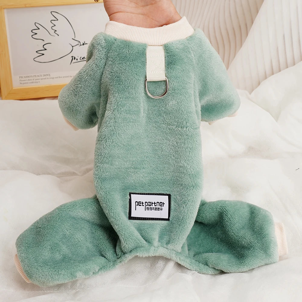 Thermal Flannel Winter Dog Pajamas for Small Dogs Cold Weather Warm Clothes Puppy Onesie Jumpsuit Yorkie Overalls for Dogs