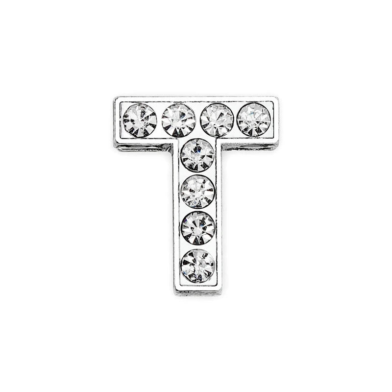 10mm Chrome Alloy Diamond Capital English Alphabet Jewelry Manual Diy Cat Claw Love Pet Collar Accessories