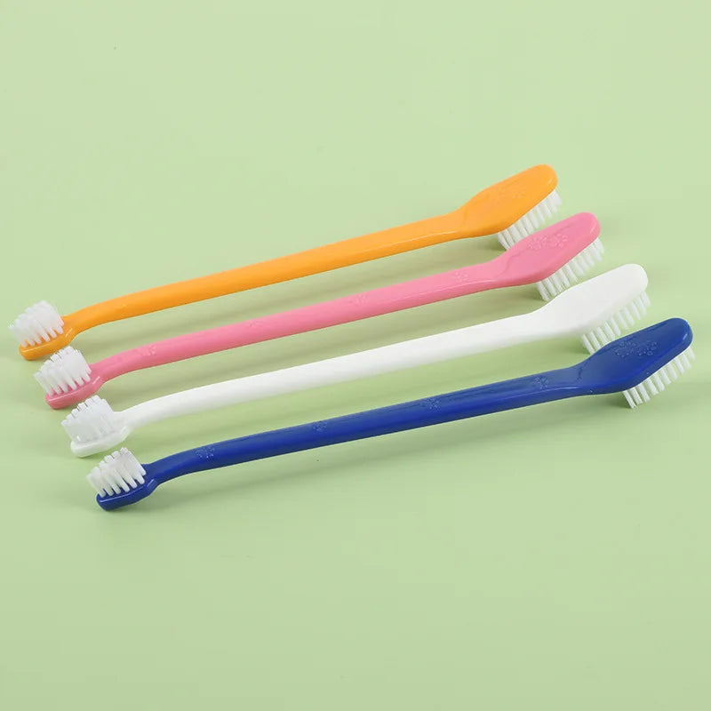 4PCS Dog Toothbrush Double-headed Cat Tooth Multi-angle Cleaning Tool Massage Care Tooth Finger Brush for Dog Cat Pet Supplies