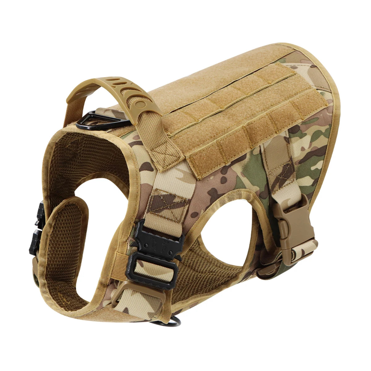 Tactical Training Large Dog Harness Collar Leash Molle Pouches Military Service Dog Vest Heavy Duty Dog Harness for Medium Dogs