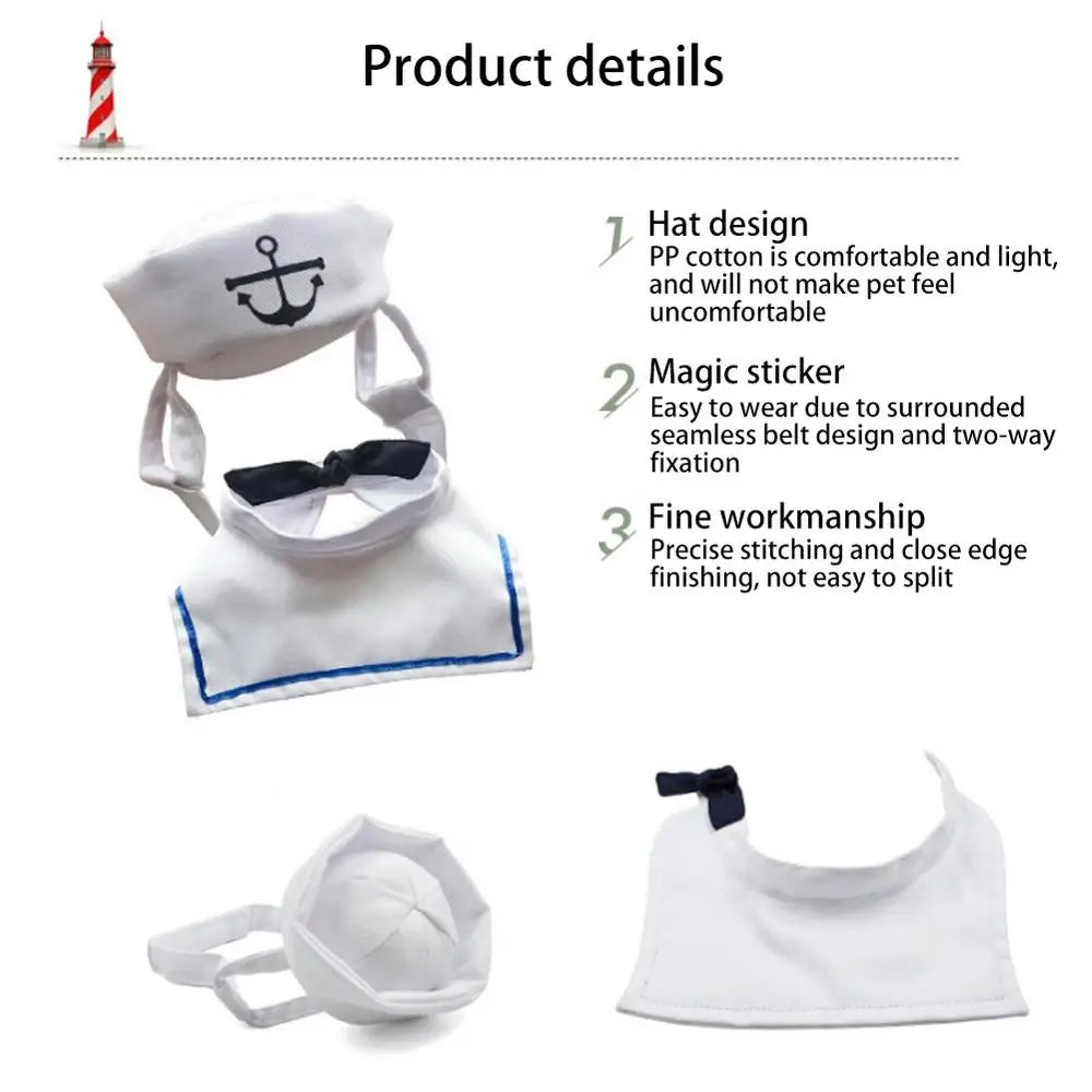 2018 Lovely Stylish Navy And Sailor Style Hat Plus Scarf Suit For Dogs And Cats Pet And E Navy Cloak