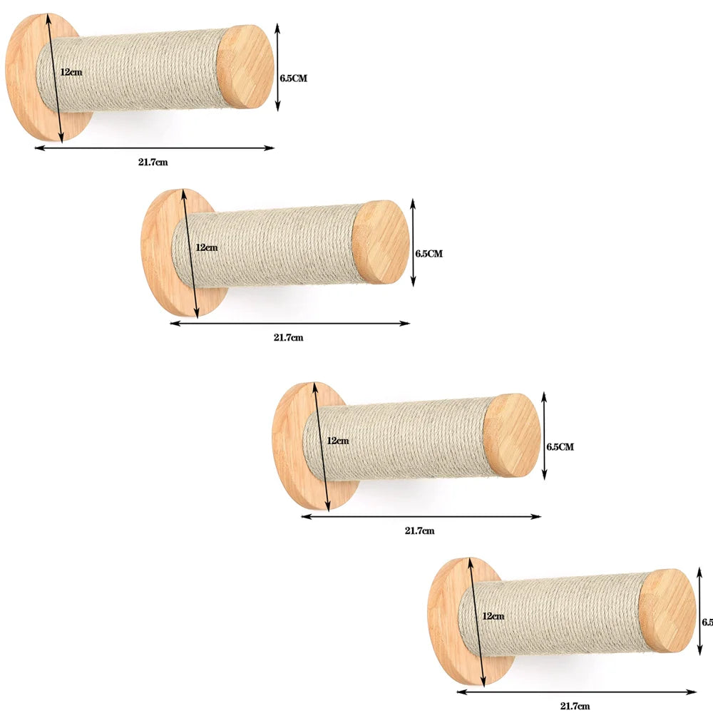 Cat Bridge Wall Mounted Wooden Furniture Scratcher Kitty Beds Perches Stable Cats Wall Shelves For Sleeping Playing Climbing