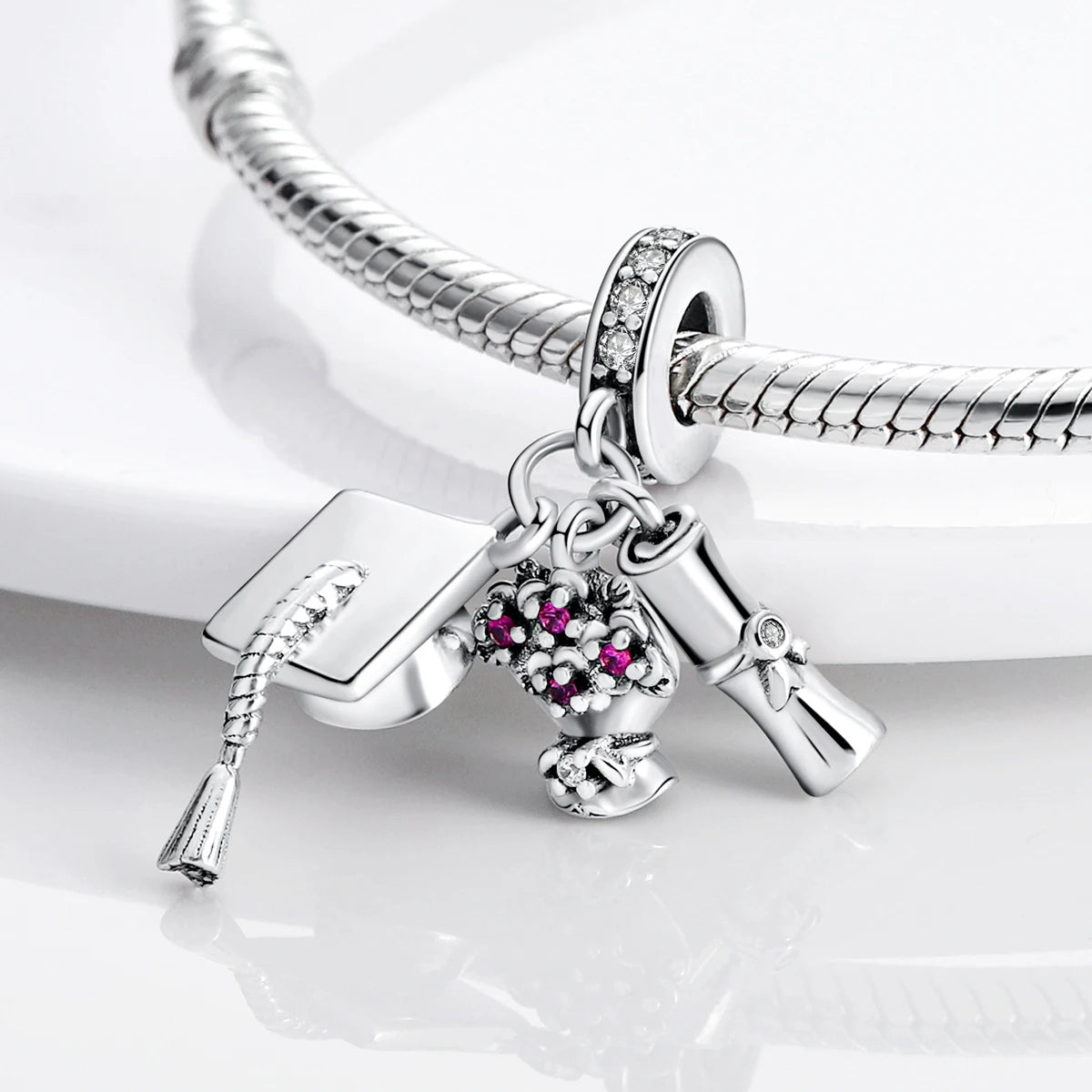 MULA 1PC Coffee Pet Moon Star Silver Plated Pendant Fit Original Snake Chain Charm Bracelet DIY Women Jewelry Gift