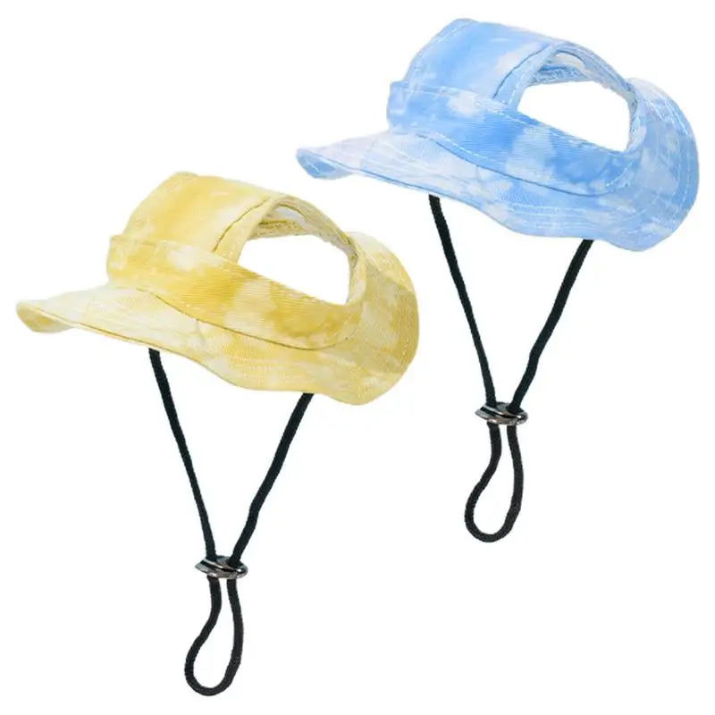 Sun Hat for Dogs Bucket Hat Dog Hat Summer Fishing Hat with Ear Holes Adjustable Dog Visor Wide Brim Hat Pet Hats for Outdoor