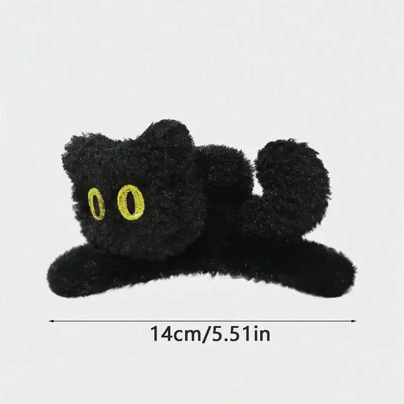 1pc multi-color women's and girls' autumn and winter plush three-dimensional cat, large size, cute clip, shark clip, hair claw