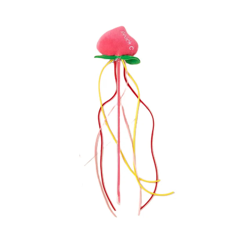 Cat Toy Cat Teaser Sticks Plastic Fruit Doll Cat Teaser Stick With Cat Mint Tassels Inside Self Hi Cat Toy