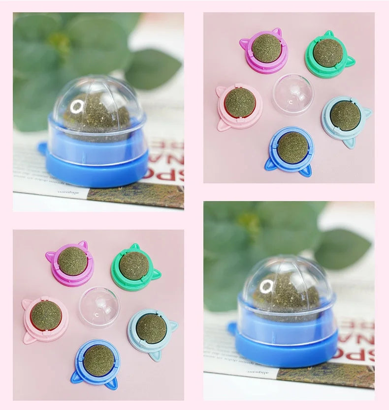 Rotating Cat Mint Ball New Cat's ears (Steamed cat-ear shaped bread) Pet Molar Toy Interactive Lickle Pet Products