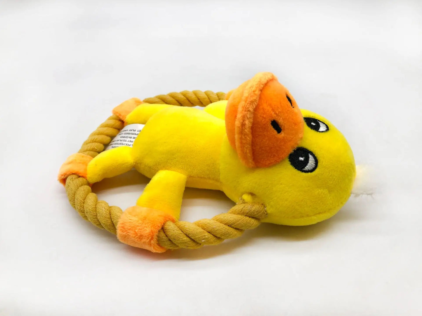 Squeaky Dog Toys for Small Medium Dogs, Pig Duck Bear Shape Puppy Teething Toy with Cotton Rope Animals Plush Interactive Toy