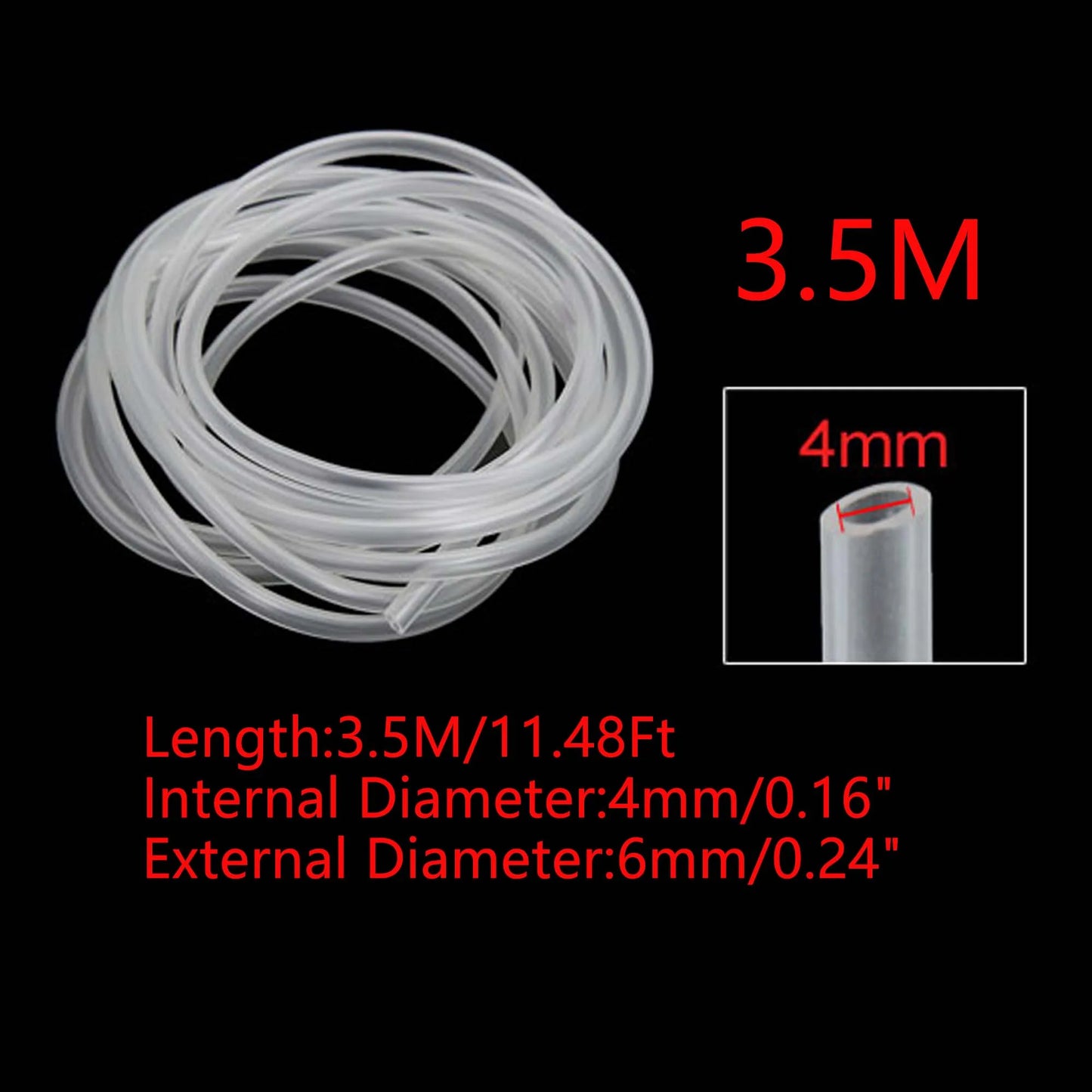 UXCELL Aquarium Flexible Pump Hose Oxygen Circulate Pipe Silicone Tube Water Connector ID 4mm Parts Tools Fish Tank Accessories