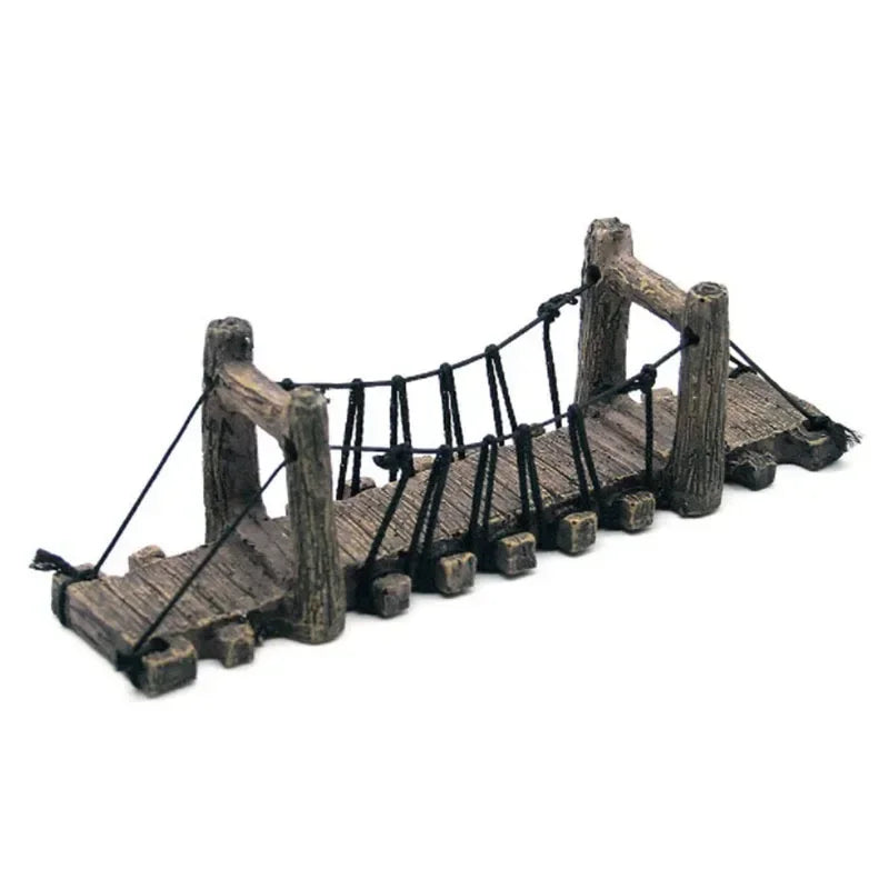 1pc Aquarium Resin Bridge Decoration Rocks Fish Tank Ornaments Decor Landscaping Rockery Mountain Bridge Hiding Cave Accessories