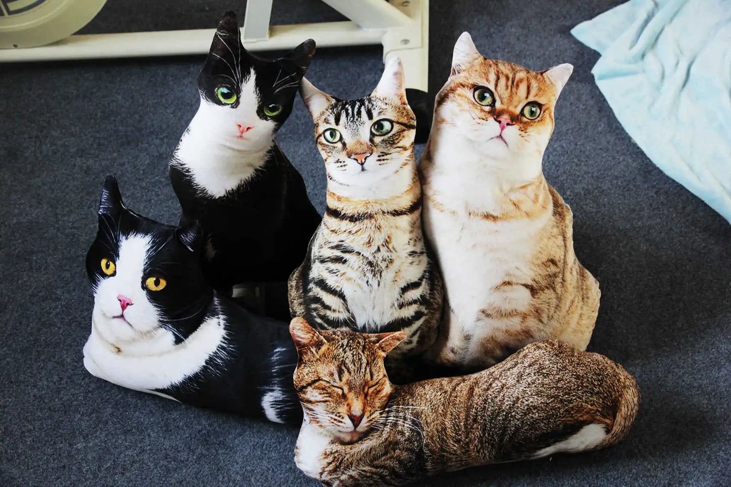 50cm Cute Lifelike 3D Cat Dog Plush Toys Stuffed Soft Animal Doll Simulation Sleep Pillow Sofa Cushion Home Decor Gift