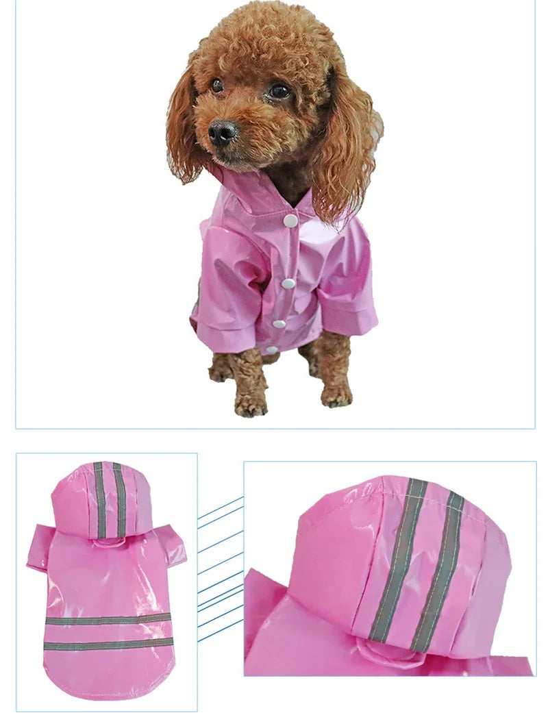Dog Coat Waterproof PU Dog Raincoat for Small Dogs Cats Reflective Puppy Raincape Chihuahua Yorkies Pet Poncho dog raincoat