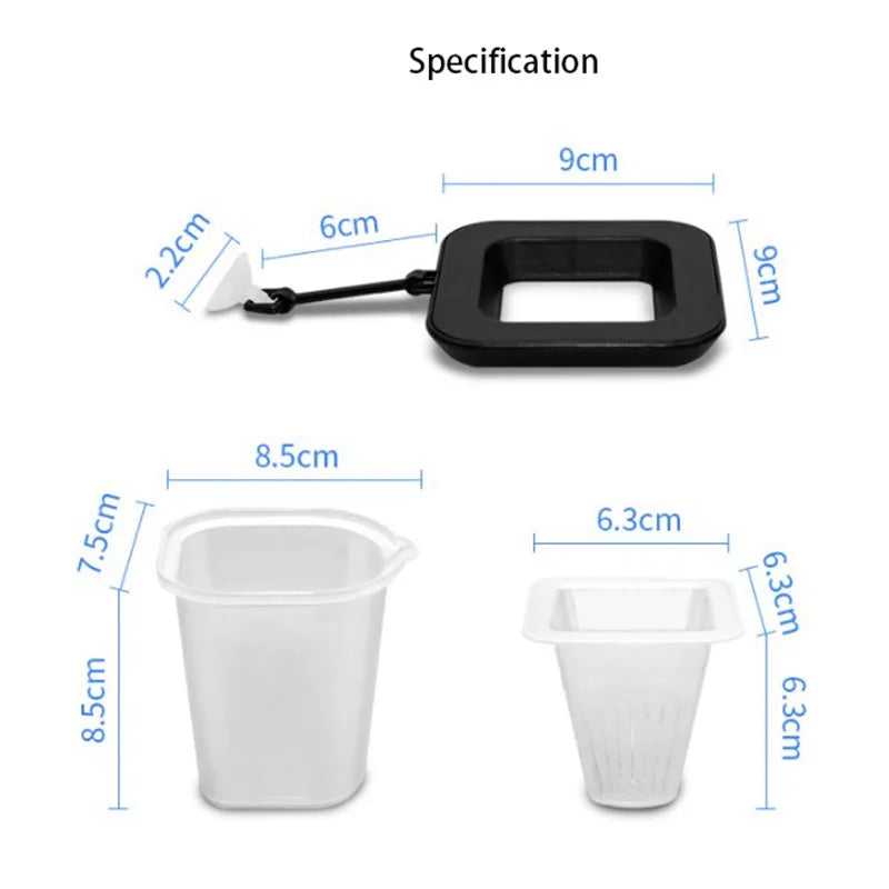 1pcs Plastic Feeder Set With Suction Cup For Aquarium Red Worm Feeding Fish Tank Cone Live Food Tapered Hopper Basket Supplies
