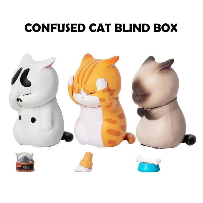 1Pc Mini Cat Blind Box Anger Orange Cat Cute Figures Ornaments Mystery-box Office Desktop Computer Decoration Children's Gift