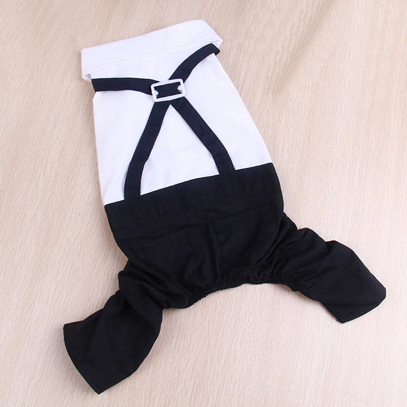 Stylish Dog Tuxedo Suit Dog Prince Wedding Shirt Costume Formal Tuxedo with Bowtie Puppy Clothes Dog Jumpsuit for Small Dogs