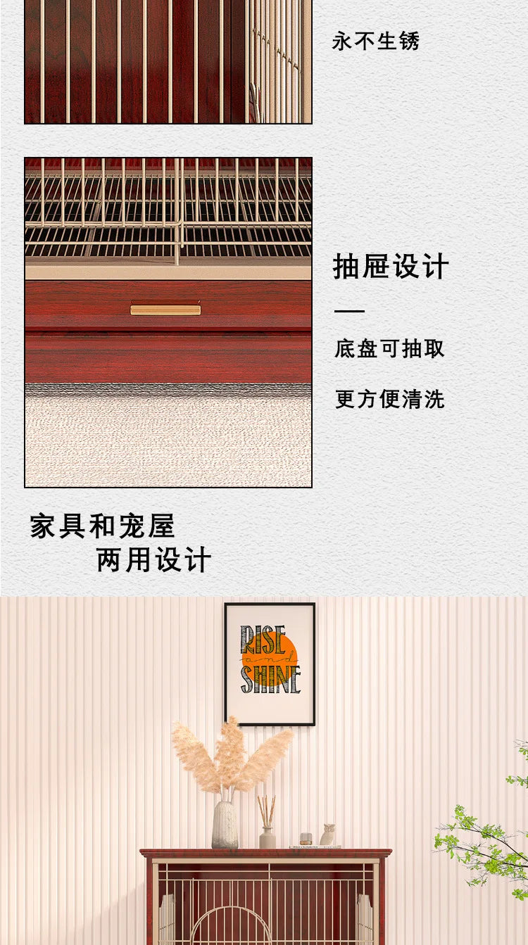 Spot solid wood Chinese dog cage, small and medium-sized Shiba Inu Teddy Corgi special high-end luxury furniture boutique dog ho