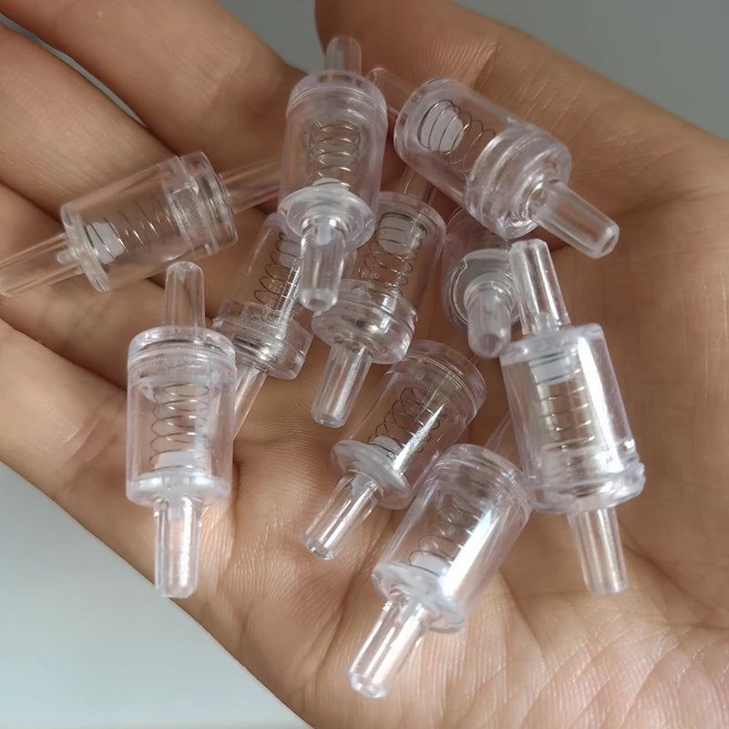 5/10pcs Aquarium Air Pump Check Valve 5 X One Way Non-Return Check Valve with Spring Aquarium Fish Tank Accessories Co2 System