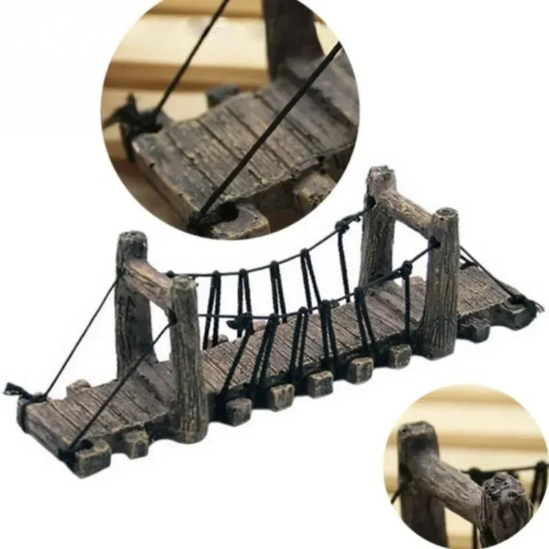 1pc Aquarium Resin Bridge Decoration Rocks Fish Tank Ornaments Decor Landscaping Rockery Mountain Bridge Hiding Cave Accessories