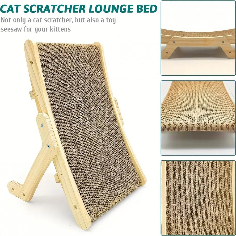 Cat Toys Wooden Cat Scraper Scratching Bed Detachable Grinding Claw 3 In 1 Cat Scratch Board Training Grinding Claw for Cats