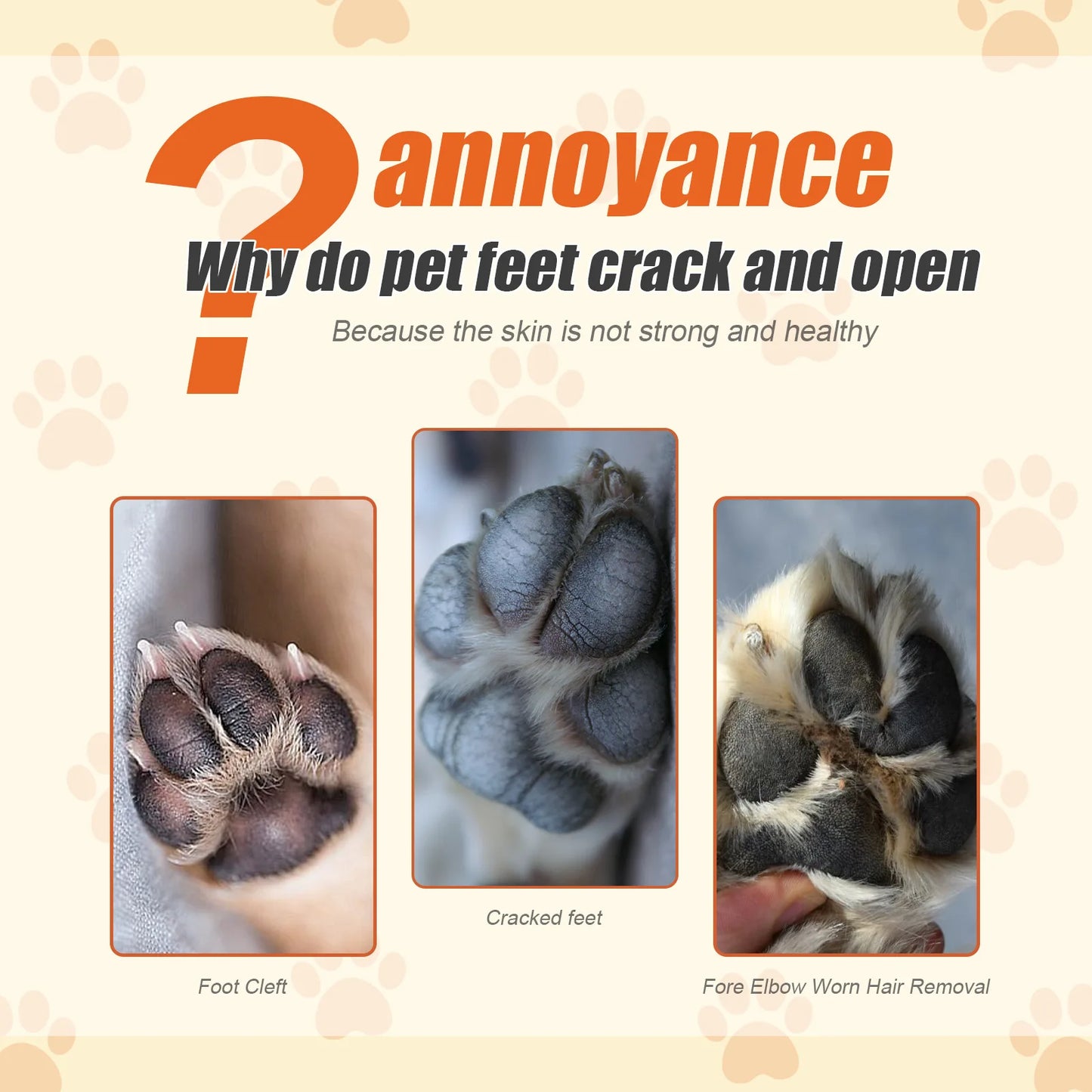 Paw Balm for Cats 50g Cat Dog Paw Protective Cream Pet Nose Protector Moisturizer Pet Crack Feet Repair Accessories for Cats