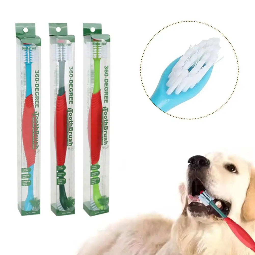 Double Head Pet Toothbrush Cat Dog Pet Cleaning Toothbrush Safe Food Grade Material Non-irritating Soft Hair Maintain Pet Oral H