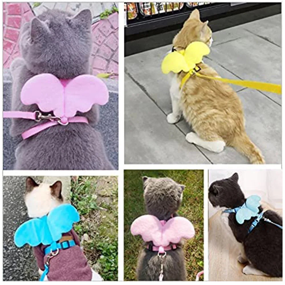 Small Animal Rabbit Harness with Leash Cute Bunny Collar Pet Bunny Supplies Cat Harness & Leash Set for Adult Guinea Pig Ferret