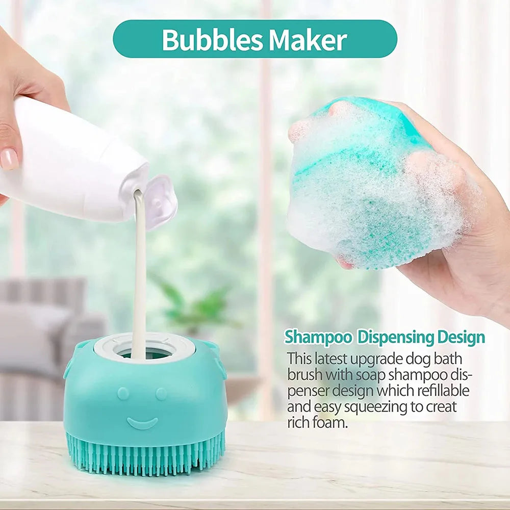 Pet Bath Brush Comfortable Super Soft Silicone Shampoo Massager Brush Comb for Dogs Cats Bathroom Dog Bath Brush Massage Gloves