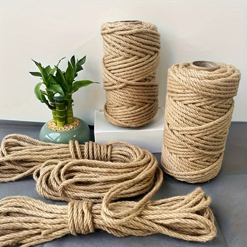 4mm/6mm/8mm /10mm Natural Sisal Rope Cat Scratcher Rope Tree Scratching DIY Toy Scratching Post Cat Paw Claw Furniture Protector