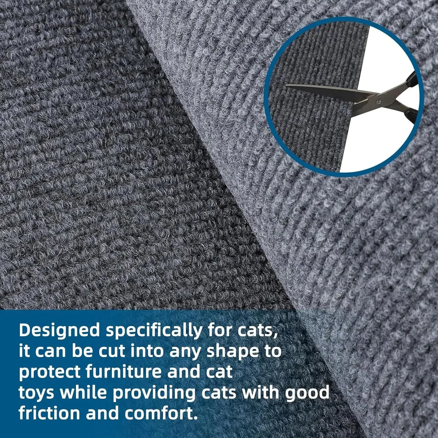 Wall Anti Cat Scratch Sofa DIY Cats Scratch Board Sofa Protection Paws Sharpen Trimmable Self-adhesive Carpet Cats Scratch Board