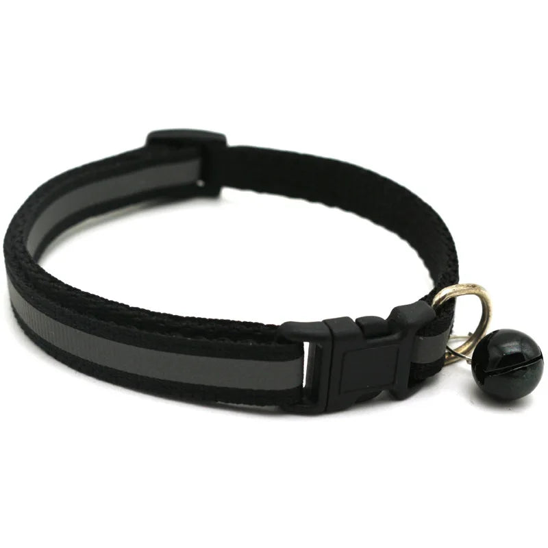 Cat and Dog Universal Reflective Collar Neck Ring Necklace Bell Pet Products Safety Elastic Adjustable Pet Reflective Collar