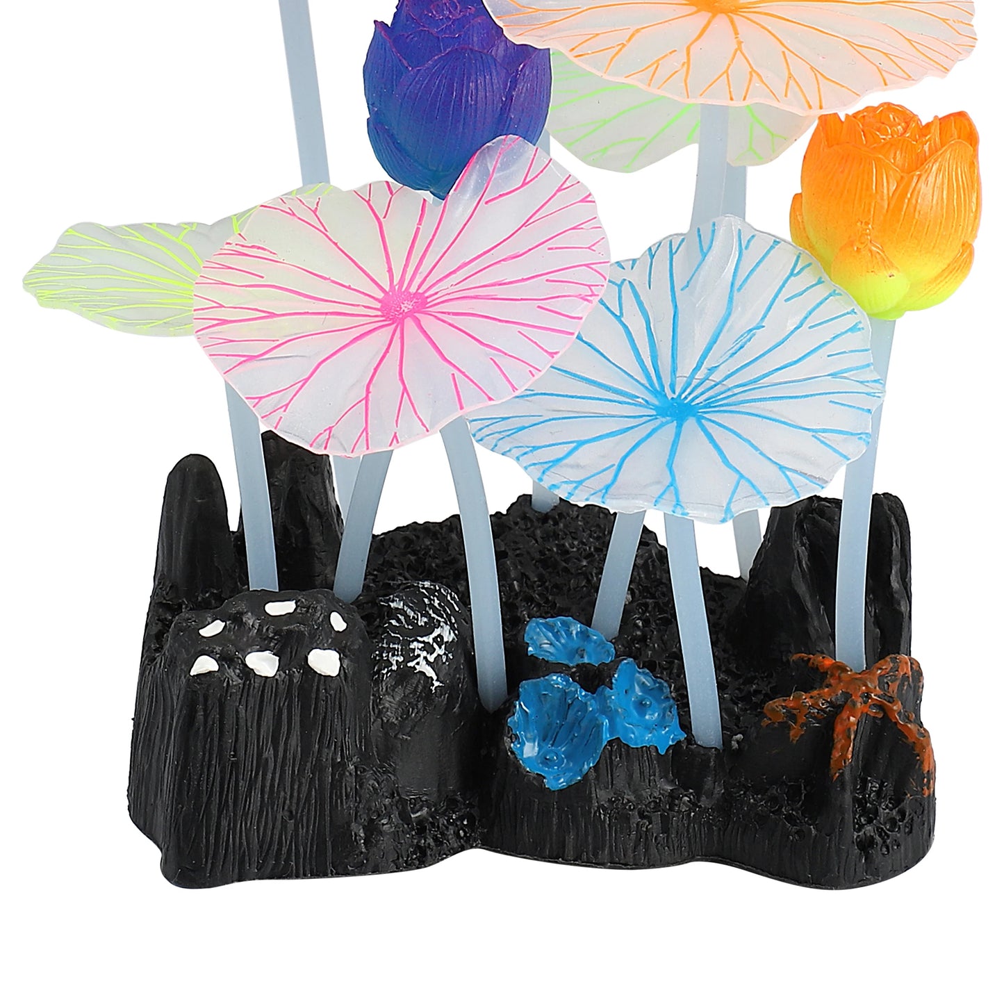 UXCELL Luminous Mushroom Plants Glowing Coral Plastic Artificial Aquarium Fluorescence Deco Ornament Fish Tank Accessories