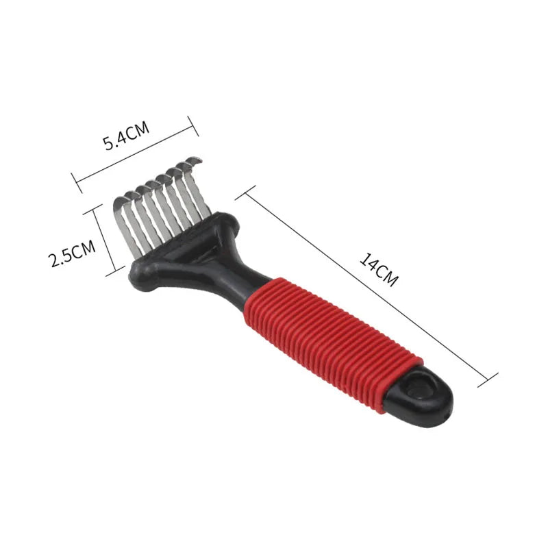 Dog Comb Pet Grooming Tools Dog Rake Comb Trimmer Stainless Steel Cat Dog Comb for Dematting Removing Dead Matted & Knotted Hair