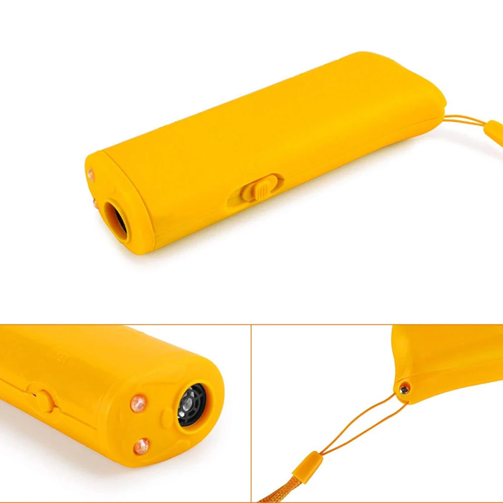 3 in 1 Dog Anti Barking Device Ultrasonic Dog Repeller Stop Bark Deterrents Pet Control Training Supplies with LED Flashlight