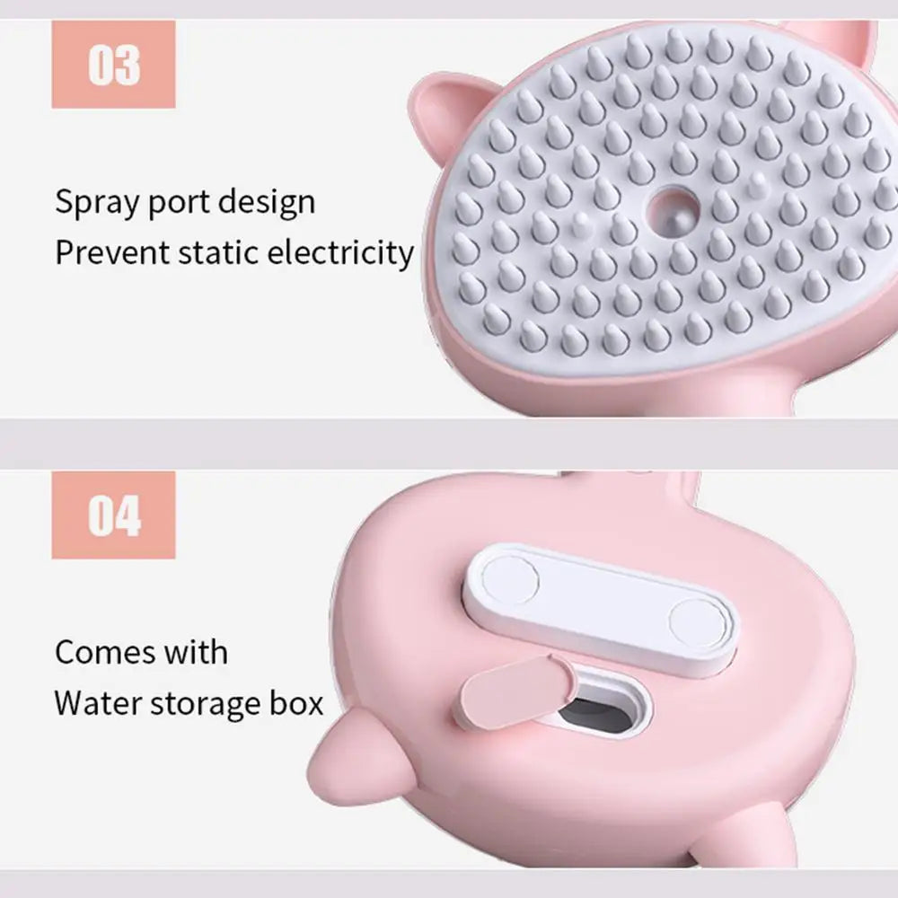 Steam Brush for Cats Rechargeable Handheld Electric Grooming Steam Brush Massage Brush with Ergonomic Handle 150mAh Battery
