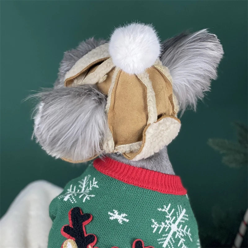Antique Pet Dog Hat for Winter Fluffy New Year Wind Proof Cat Accessories Small Medium Puppy Head Wear Unisex Kitten Supplies