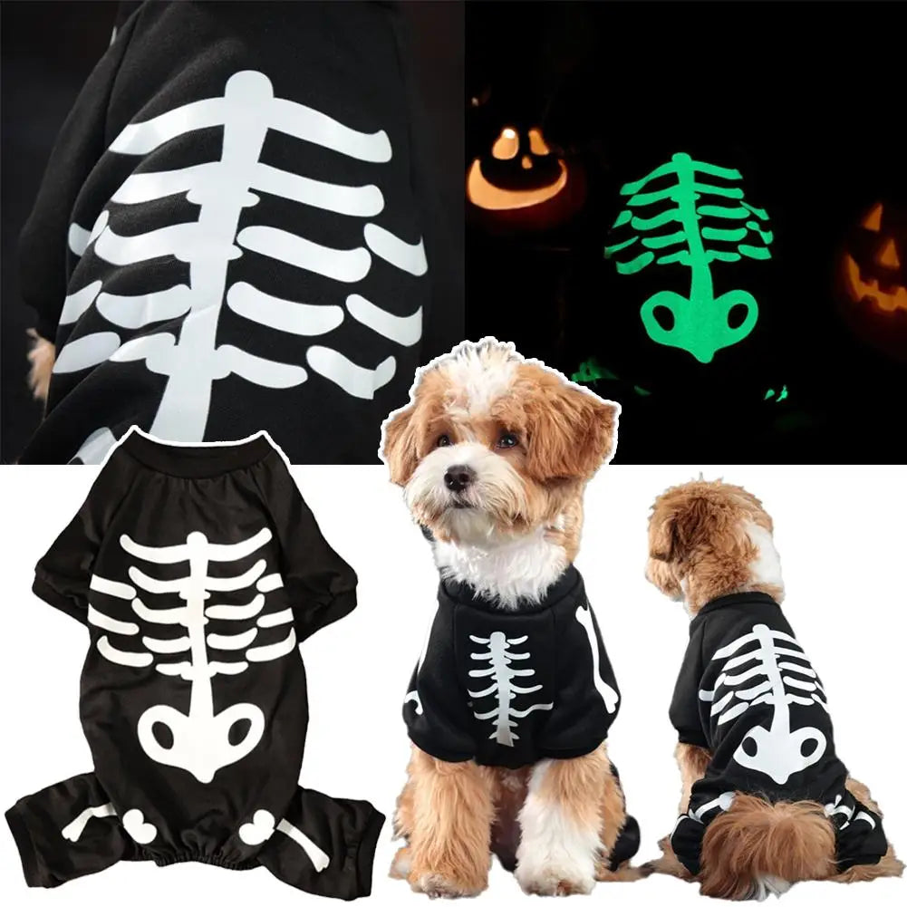Halloween Dog Costumes For Large And Extra Large Dogs Skeleton Costume Jumpsuit Coat Pet Halloween Costumes Outfits Apparel J9F6