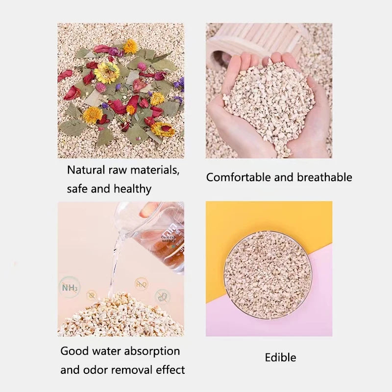 100/200/500g Natural corn cobs Hamster Rat Mouse Bedding Nest Cushion Material for Guinea Pigs Rabbits Chinchillas Remove odor