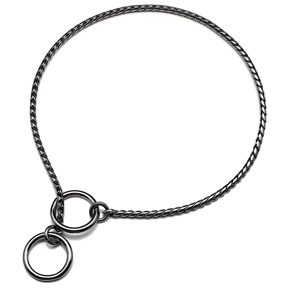 Metal Chain Dog Show Collar Pet Slip Collar for Shows Fine Brass Snake Choke Chain Collar Adjustable for Small Medium Large Dogs