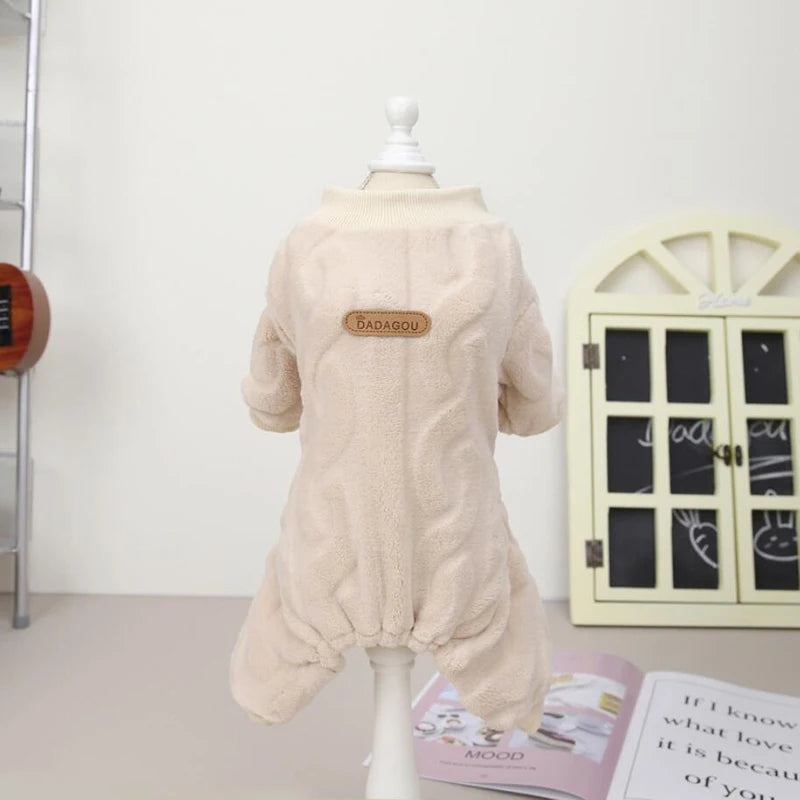 Luxury Fashion Thermal Fleece Dog Pajamas Onesie Winter Puppy Jumpsuit Poodle Chihuahua Yorkie Boy Dog Clothes for Small Dogs