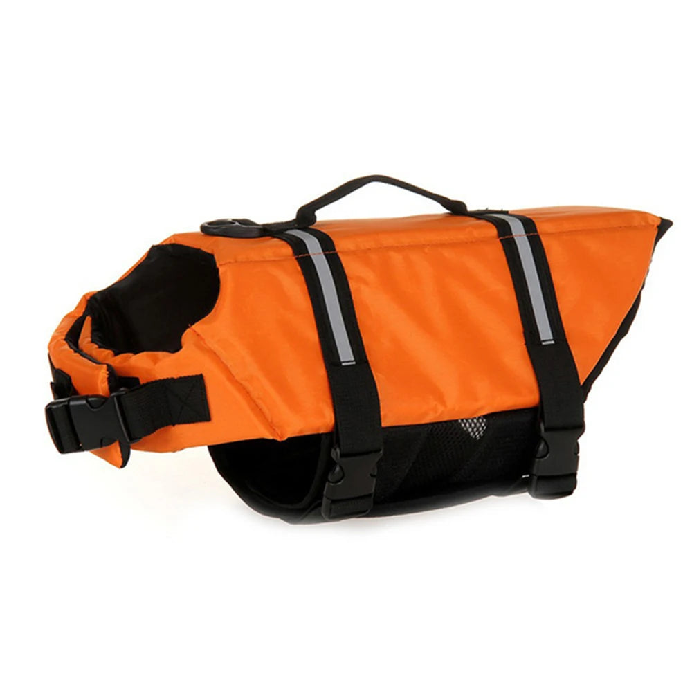 Dog Life Jacket with Reflective Stripe Adjustable High Flotation Dog Life Vest Ripstop Dog Lifesaver Pet Life Preserver Swimsuit