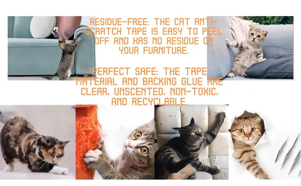 Cat Scratch Deterrent Tape Furniture Protectors for Cats Transparent Self-Adhesive Pet Training Tape for Furniture 11,8 "x9,8ft