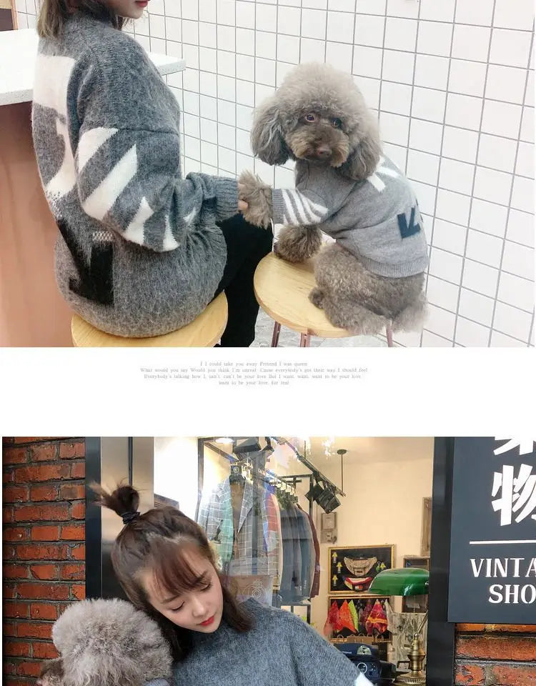 The New Pet Clothes Cat Sweater Dog Sweater Korean Version Spring and Autumn Parent-child Wear Six Sizes