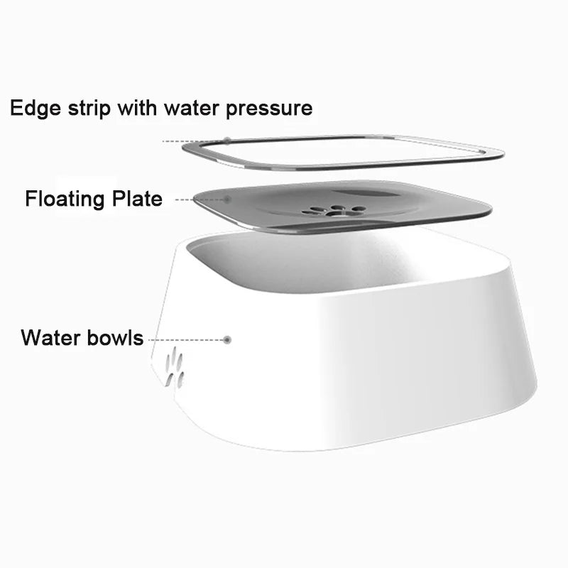 Dog Bowl Floating Bowl Water Drinker Not Wet Mouth Splash Water Cats Dogs Bowl Anti-Overflow Water Dispenser Portable Pet Bowl