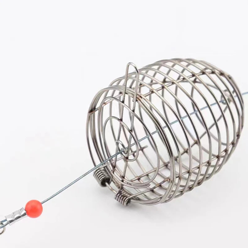 Stainless Steel Aquarium Small Fishing Bait Feeder Fish Tank Crystal Shrimp Dry Food Feeding Fishing Lure Cage Trap Basket